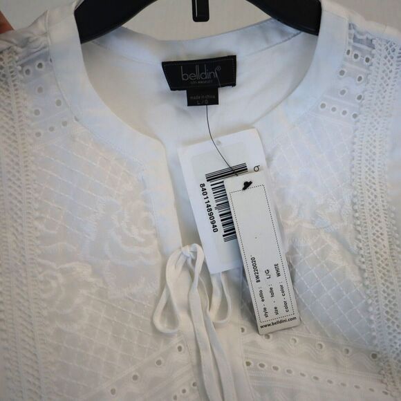 Belldini BW220020 Women's Sz Large White Boho Lace A-Line Silhouette Dress - Picture 9 of 11